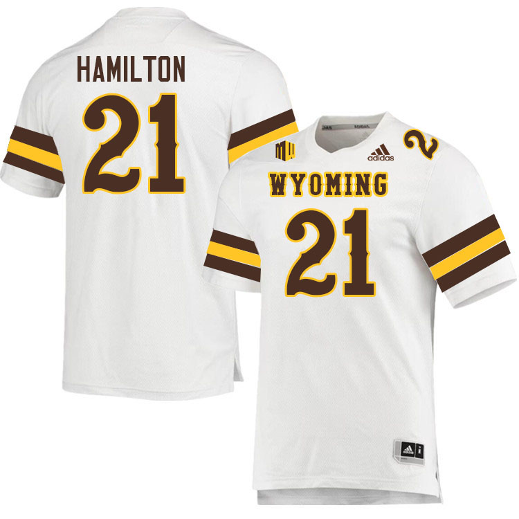 Wyoming Cowboys #21 Nico Hamilton College Football Jerseys Stitched-White